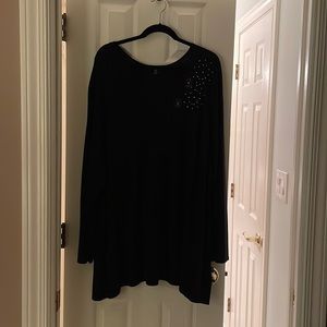 4X black long sleeve sweater